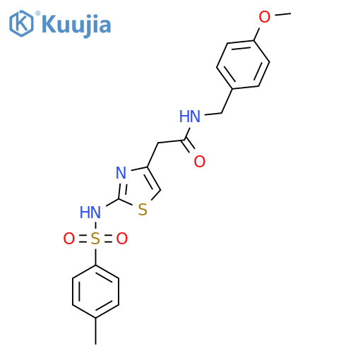 N-(4-methoxyphenyl)methyl-2-2-(4-methylbenzenesulfonamido)-1,3-thiazol-4-ylacetamide structure