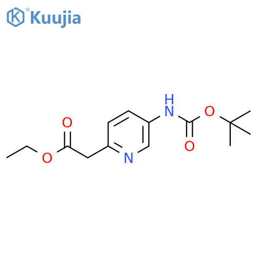 ethyl 2-(5-{[(tert-butoxy)carbonyl]amino}pyridin-2-yl)acetate structure