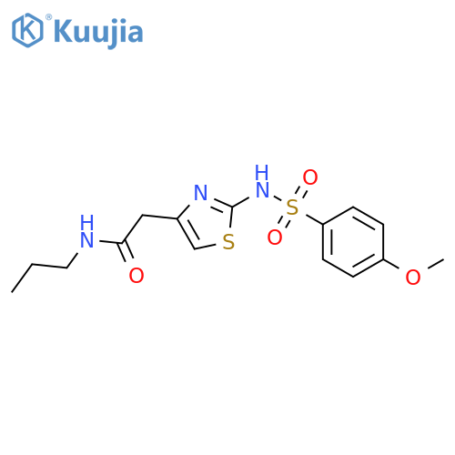 2-2-(4-methoxybenzenesulfonamido)-1,3-thiazol-4-yl-N-propylacetamide structure