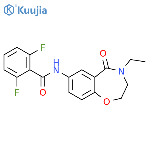 N-(4-ethyl-5-oxo-2,3,4,5-tetrahydro-1,4-benzoxazepin-7-yl)-2,6-difluorobenzamide structure