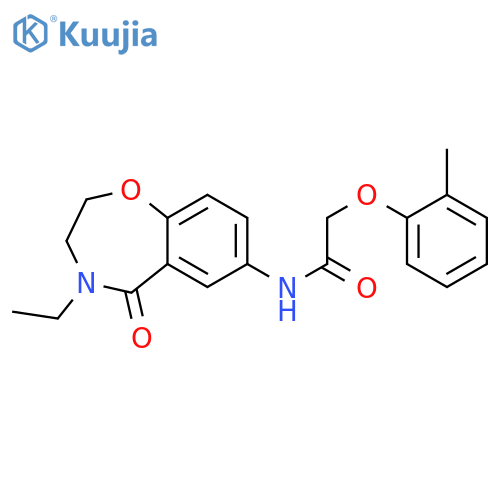 N-(4-ethyl-5-oxo-2,3,4,5-tetrahydro-1,4-benzoxazepin-7-yl)-2-(2-methylphenoxy)acetamide structure