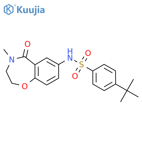 4-tert-butyl-N-(4-methyl-5-oxo-2,3,4,5-tetrahydro-1,4-benzoxazepin-7-yl)benzene-1-sulfonamide structure