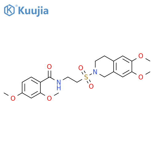 N-{2-(6,7-dimethoxy-1,2,3,4-tetrahydroisoquinolin-2-yl)sulfonylethyl}-2,4-dimethoxybenzamide structure