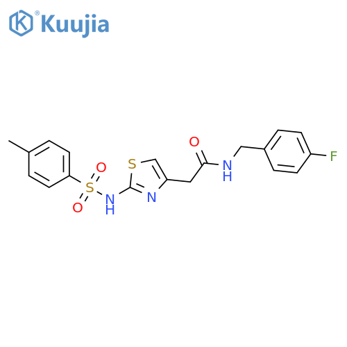 N-(4-fluorophenyl)methyl-2-2-(4-methylbenzenesulfonamido)-1,3-thiazol-4-ylacetamide structure