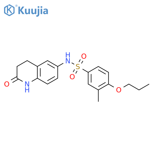 3-methyl-N-(2-oxo-1,2,3,4-tetrahydroquinolin-6-yl)-4-propoxybenzene-1-sulfonamide structure