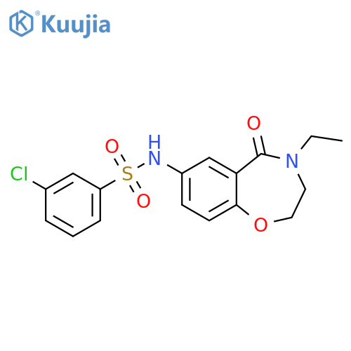 3-chloro-N-(4-ethyl-5-oxo-2,3,4,5-tetrahydro-1,4-benzoxazepin-7-yl)benzene-1-sulfonamide structure