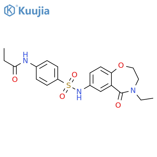 N-{4-(4-ethyl-5-oxo-2,3,4,5-tetrahydro-1,4-benzoxazepin-7-yl)sulfamoylphenyl}propanamide structure
