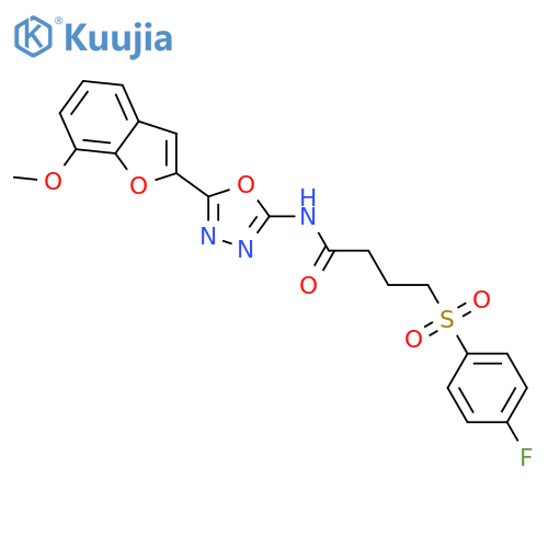 4-(4-fluorobenzenesulfonyl)-N-5-(7-methoxy-1-benzofuran-2-yl)-1,3,4-oxadiazol-2-ylbutanamide structure