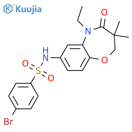 4-bromo-N-(5-ethyl-3,3-dimethyl-4-oxo-2,3,4,5-tetrahydro-1,5-benzoxazepin-7-yl)benzene-1-sulfonamide structure