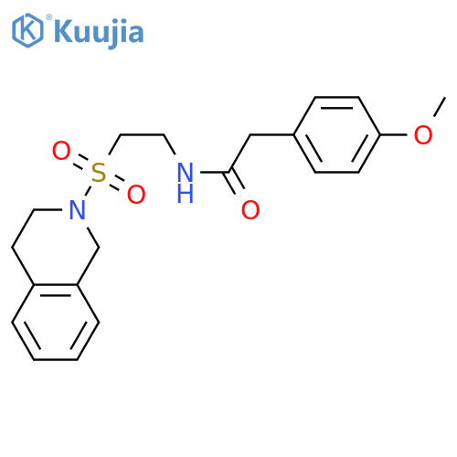 2-(4-methoxyphenyl)-N-2-(1,2,3,4-tetrahydroisoquinoline-2-sulfonyl)ethylacetamide structure