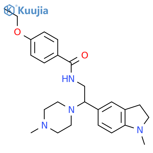4-ethoxy-N-2-(1-methyl-2,3-dihydro-1H-indol-5-yl)-2-(4-methylpiperazin-1-yl)ethylbenzamide structure