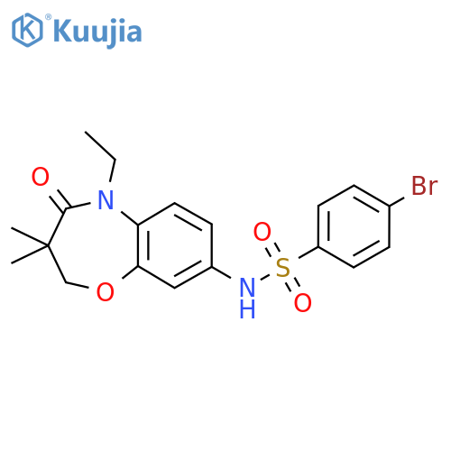 4-bromo-N-(5-ethyl-3,3-dimethyl-4-oxo-2,3,4,5-tetrahydro-1,5-benzoxazepin-8-yl)benzene-1-sulfonamide structure