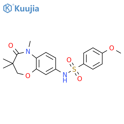 4-methoxy-N-(3,3,5-trimethyl-4-oxo-2,3,4,5-tetrahydro-1,5-benzoxazepin-8-yl)benzene-1-sulfonamide structure