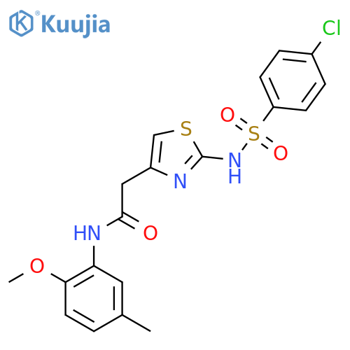 2-2-(4-chlorobenzenesulfonamido)-1,3-thiazol-4-yl-N-(2-methoxy-5-methylphenyl)acetamide structure