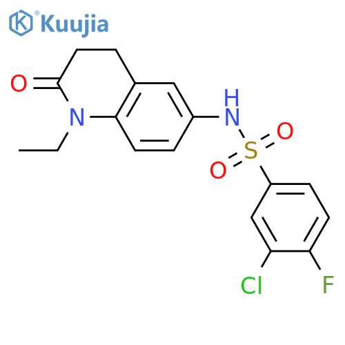 3-chloro-N-(1-ethyl-2-oxo-1,2,3,4-tetrahydroquinolin-6-yl)-4-fluorobenzene-1-sulfonamide structure