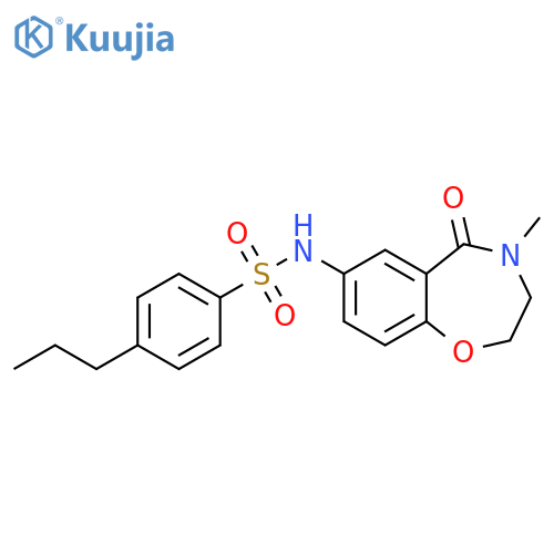 N-(4-methyl-5-oxo-2,3,4,5-tetrahydro-1,4-benzoxazepin-7-yl)-4-propylbenzene-1-sulfonamide structure
