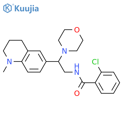 2-chloro-N-2-(1-methyl-1,2,3,4-tetrahydroquinolin-6-yl)-2-(morpholin-4-yl)ethylbenzamide structure