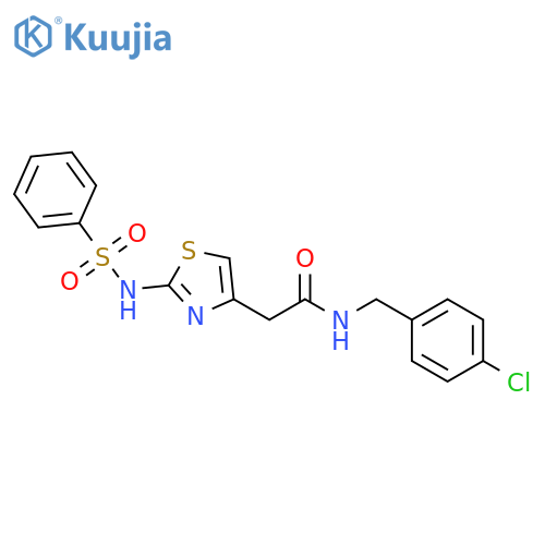 2-(2-benzenesulfonamido-1,3-thiazol-4-yl)-N-(4-chlorophenyl)methylacetamide structure