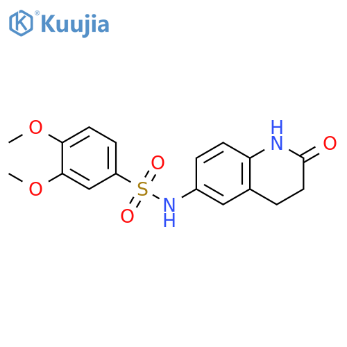 3,4-dimethoxy-N-(2-oxo-1,2,3,4-tetrahydroquinolin-6-yl)benzene-1-sulfonamide structure