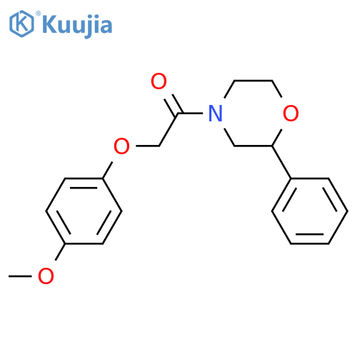 2-(4-methoxyphenoxy)-1-(2-phenylmorpholin-4-yl)ethan-1-one structure