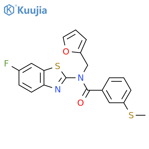 N-(6-fluoro-1,3-benzothiazol-2-yl)-N-(furan-2-yl)methyl-3-(methylsulfanyl)benzamide structure