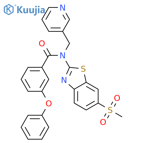 N-(6-methanesulfonyl-1,3-benzothiazol-2-yl)-3-phenoxy-N-(pyridin-3-yl)methylbenzamide structure