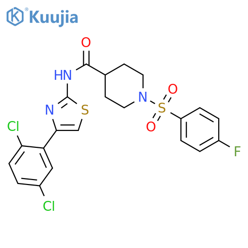 N-4-(2,5-dichlorophenyl)-1,3-thiazol-2-yl-1-(4-fluorobenzenesulfonyl)piperidine-4-carboxamide structure