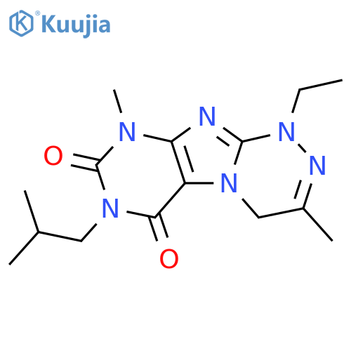 1-ethyl-3,9-dimethyl-7-(2-methylpropyl)-1H,4H,6H,7H,8H,9H-1,2,4triazino4,3-gpurine-6,8-dione structure