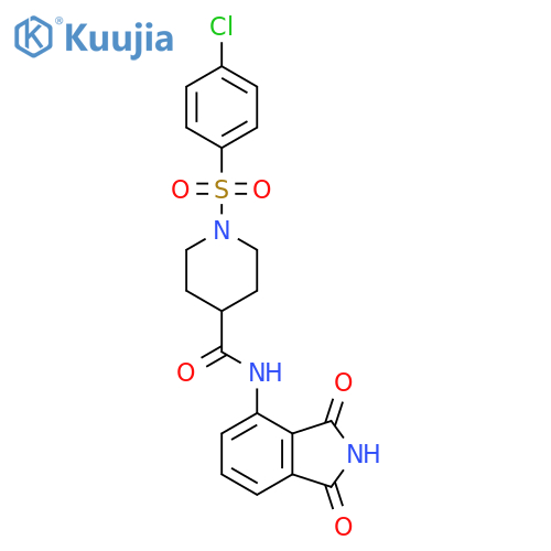 1-(4-chlorobenzenesulfonyl)-N-(1,3-dioxo-2,3-dihydro-1H-isoindol-4-yl)piperidine-4-carboxamide structure