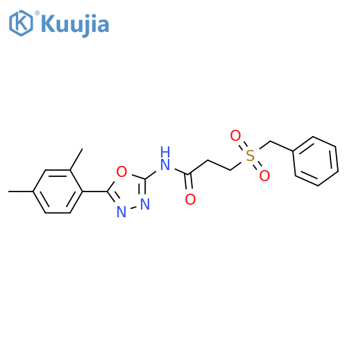 N-5-(2,4-dimethylphenyl)-1,3,4-oxadiazol-2-yl-3-phenylmethanesulfonylpropanamide structure