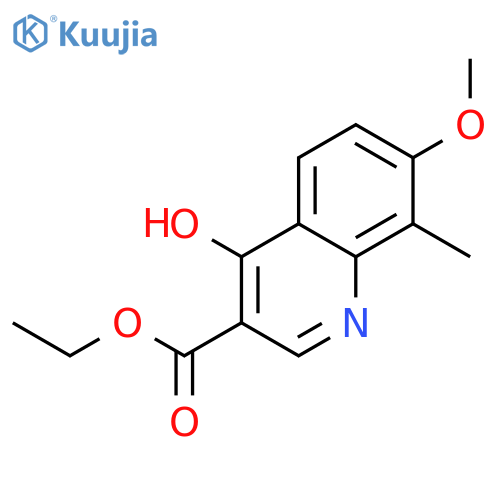 3-Quinolinecarboxylic acid, 4-hydroxy-7-methoxy-8-methyl-, ethyl ester structure