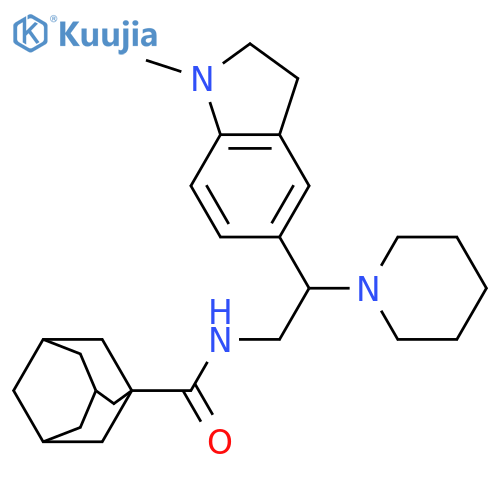 N-2-(1-methyl-2,3-dihydro-1H-indol-5-yl)-2-(piperidin-1-yl)ethyladamantane-1-carboxamide structure