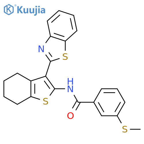 N-3-(1,3-benzothiazol-2-yl)-4,5,6,7-tetrahydro-1-benzothiophen-2-yl-3-(methylsulfanyl)benzamide structure