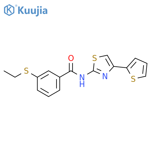 3-(ethylsulfanyl)-N-4-(thiophen-2-yl)-1,3-thiazol-2-ylbenzamide structure