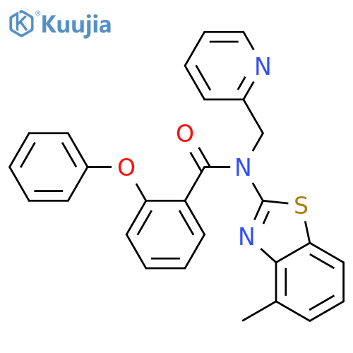 N-(4-methyl-1,3-benzothiazol-2-yl)-2-phenoxy-N-(pyridin-2-yl)methylbenzamide structure
