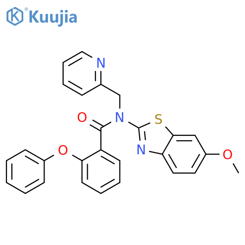 N-(6-methoxy-1,3-benzothiazol-2-yl)-2-phenoxy-N-(pyridin-2-yl)methylbenzamide structure