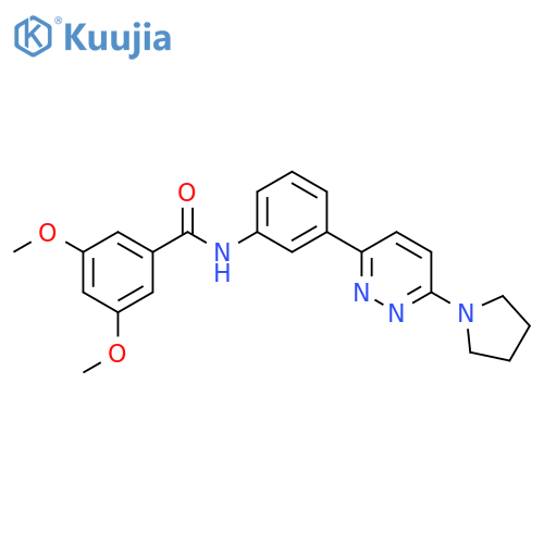 3,5-dimethoxy-N-{3-6-(pyrrolidin-1-yl)pyridazin-3-ylphenyl}benzamide structure