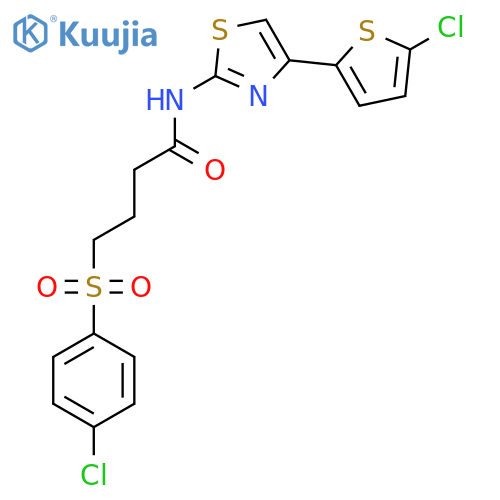 4-(4-chlorobenzenesulfonyl)-N-4-(5-chlorothiophen-2-yl)-1,3-thiazol-2-ylbutanamide structure