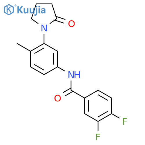 3,4-difluoro-N-4-methyl-3-(2-oxopyrrolidin-1-yl)phenylbenzamide structure