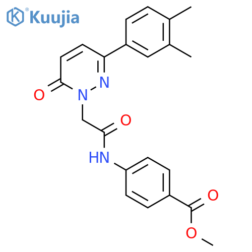 methyl 4-{2-3-(3,4-dimethylphenyl)-6-oxo-1,6-dihydropyridazin-1-ylacetamido}benzoate structure