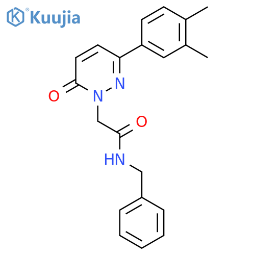 N-benzyl-2-3-(3,4-dimethylphenyl)-6-oxo-1,6-dihydropyridazin-1-ylacetamide structure
