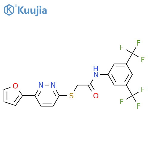 N-3,5-bis(trifluoromethyl)phenyl-2-{6-(furan-2-yl)pyridazin-3-ylsulfanyl}acetamide structure
