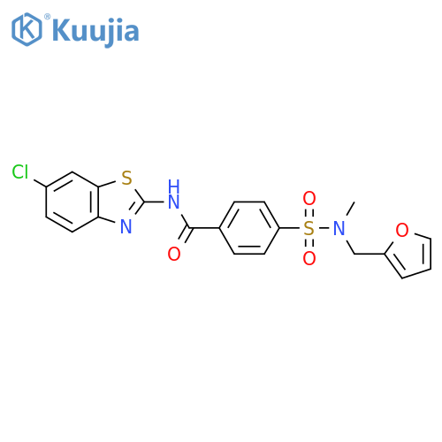 N-(6-chloro-1,3-benzothiazol-2-yl)-4-{(furan-2-yl)methyl(methyl)sulfamoyl}benzamide structure