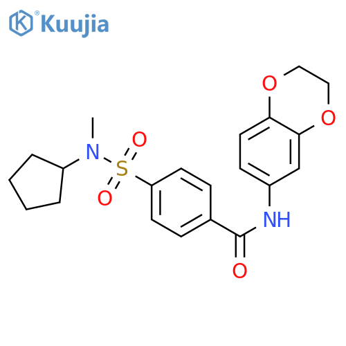 4-cyclopentyl(methyl)sulfamoyl-N-(2,3-dihydro-1,4-benzodioxin-6-yl)benzamide structure