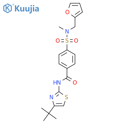 N-(4-tert-butyl-1,3-thiazol-2-yl)-4-{(furan-2-yl)methyl(methyl)sulfamoyl}benzamide structure