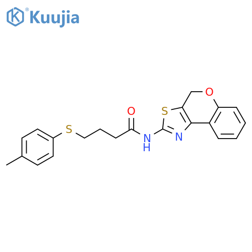 N-{4H-chromeno4,3-d1,3thiazol-2-yl}-4-(4-methylphenyl)sulfanylbutanamide structure