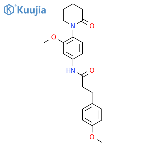 N-3-methoxy-4-(2-oxopiperidin-1-yl)phenyl-3-(4-methoxyphenyl)propanamide structure