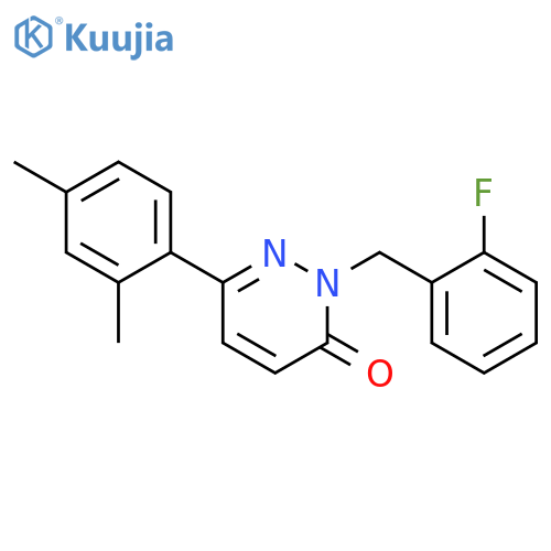 6-(2,4-dimethylphenyl)-2-(2-fluorophenyl)methyl-2,3-dihydropyridazin-3-one structure