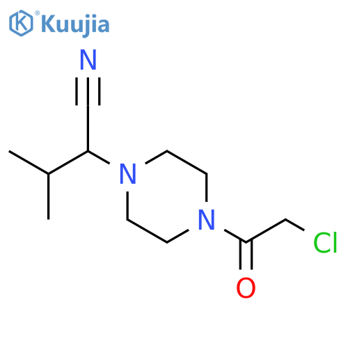 2-4-(2-Chloroacetyl)piperazin-1-yl-3-methylbutanenitrile structure