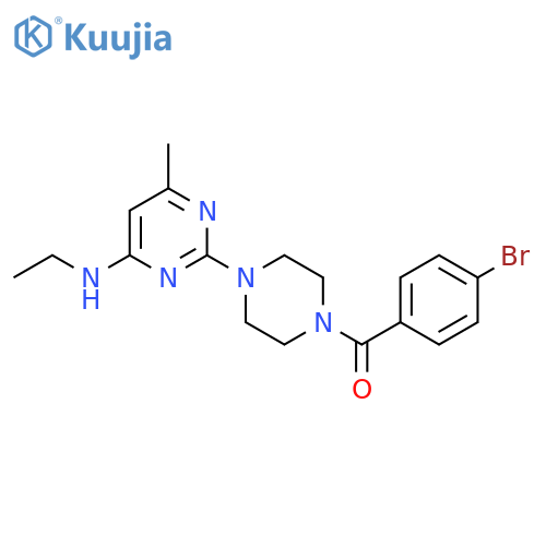 2-4-(4-bromobenzoyl)piperazin-1-yl-N-ethyl-6-methylpyrimidin-4-amine structure